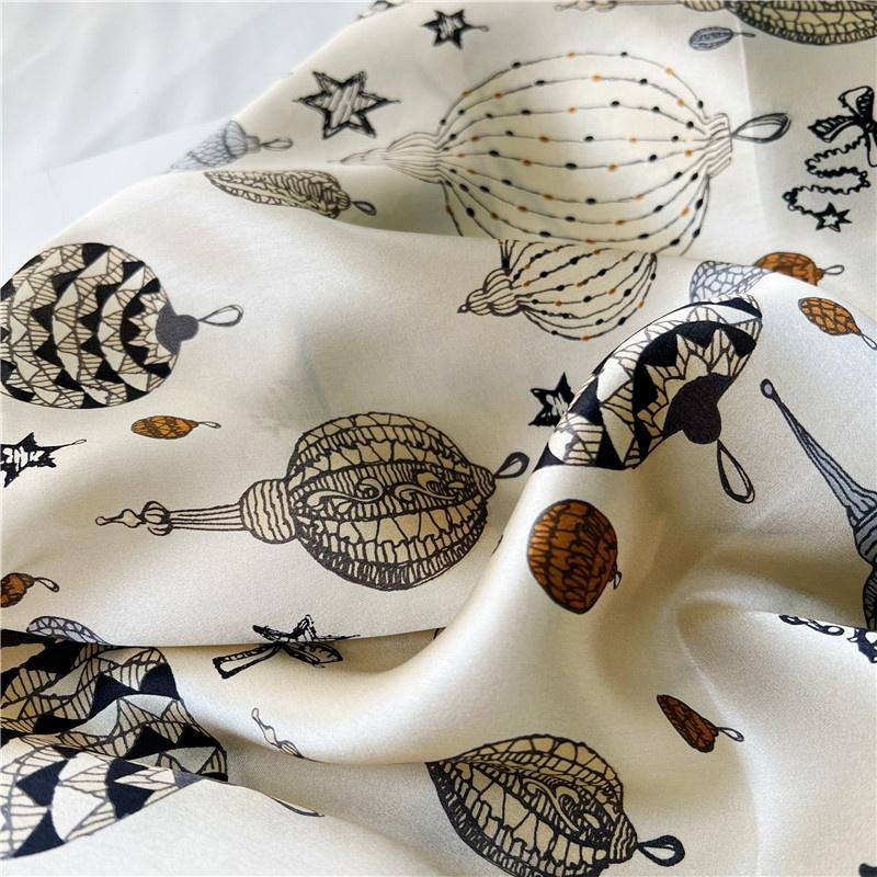 110*110 Cm Square Silk Scarf Women's Fashion Printed Small Neck Scarf Office Women's Hair Belt Folar Handkerchief Women's Handkerchief Shawl Scarf
