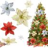 5/10 шт. Блестящее рождественское украшение 13 см Искусственные цветы Украшение для рождественской елки для домашнего декора Навидад Новый год 2026 Аксессуары