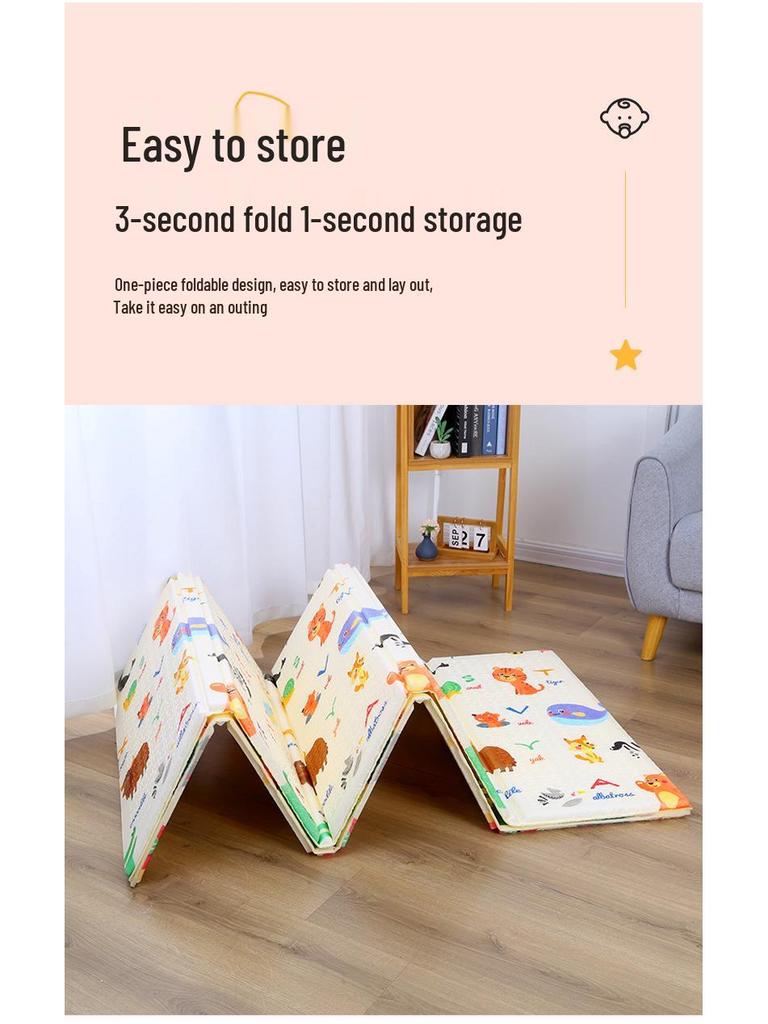 Складной коврик XPE для ползания малышей толщиной 4 см - Холодоизолирующий и прочный напольный коврик