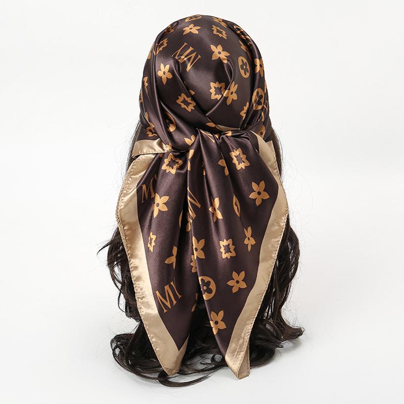 Spring and Autumn Women's Cashew Print Square Scarf Fashion Commuting Versatile Headscarf Stained Rose Square Scarf