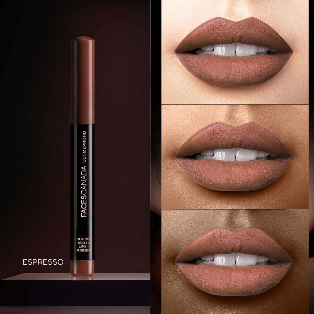 FACESCANADA Ultime Pro Hd Intense Matte Lips + Primer - Espresso 03, 1.4G | 9Hr Long Stay | Primer Infused For Flawless Hd Matte Finish | Intense