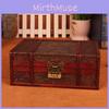 Retro Wooden Organizer Box With Lock For Desk Accessories Gift For Teens