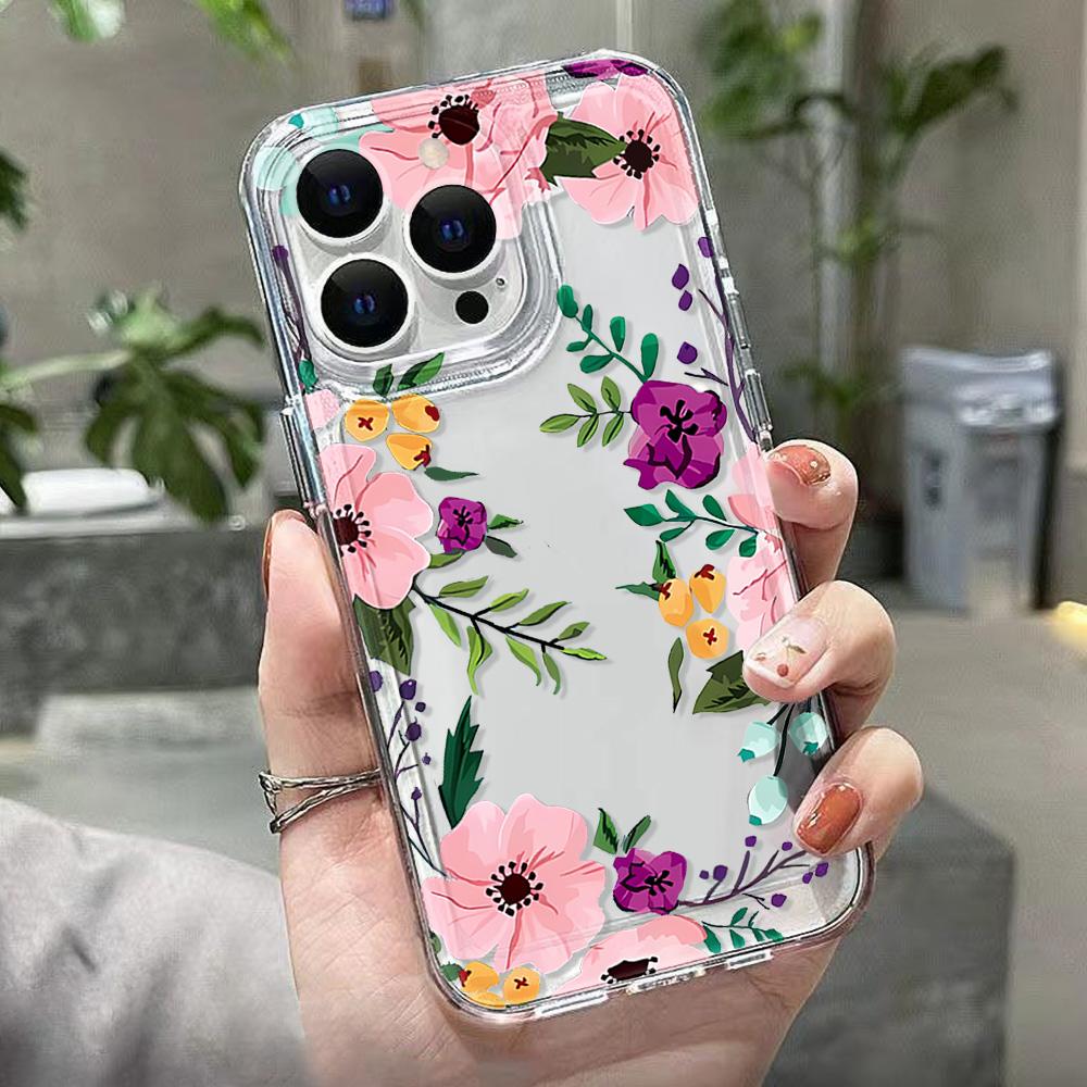 Flower Phone Case For Samsung S25 Ultra Funda Galaxy S24 S23 FE S22 S21 S20 FE S10 Plus Silicone Transparent Covers Carcasa