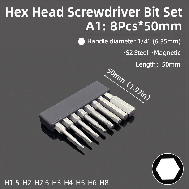 Набор шестигранных бит, торцевой шестигранный ключ, набор отверток, метрический шестигранный хвостовик SAE, магнитная отвертка, электрическая дрель из стали S2, ручные инструменты