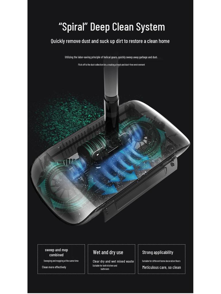 Douyin Viral Push Sweeper: All-in-One Broom & Dustpan Set