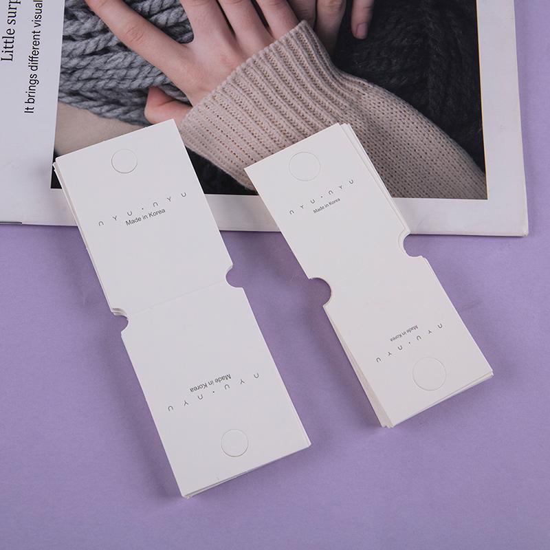 50Pcs Fold Over Hang Tags Cardboard Package White Craft Hang Tag Card For Jewelry Display Hanging Bracelets Earings Keychain Hair Clips Hair Ties