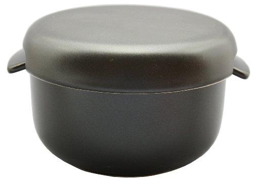 Banko Ware Ceramic Ohitsu (Container), 2-cup, Black Matte, Round, Approx. 17.5cm Diameter x 12.5cm Height, Microwave Safe, Made in Japan, Product Numb