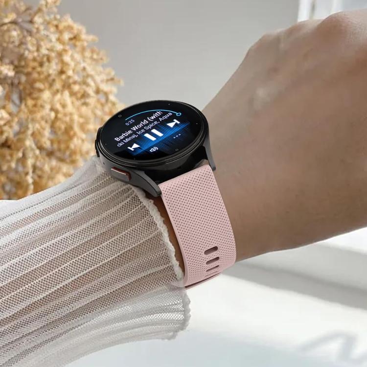 Силиконовый спортивный ремешок для часов 18 мм для Garmin Vivoactive 5 / Venu / Forerunner 165 XDfind, пряжка цвета розового золота