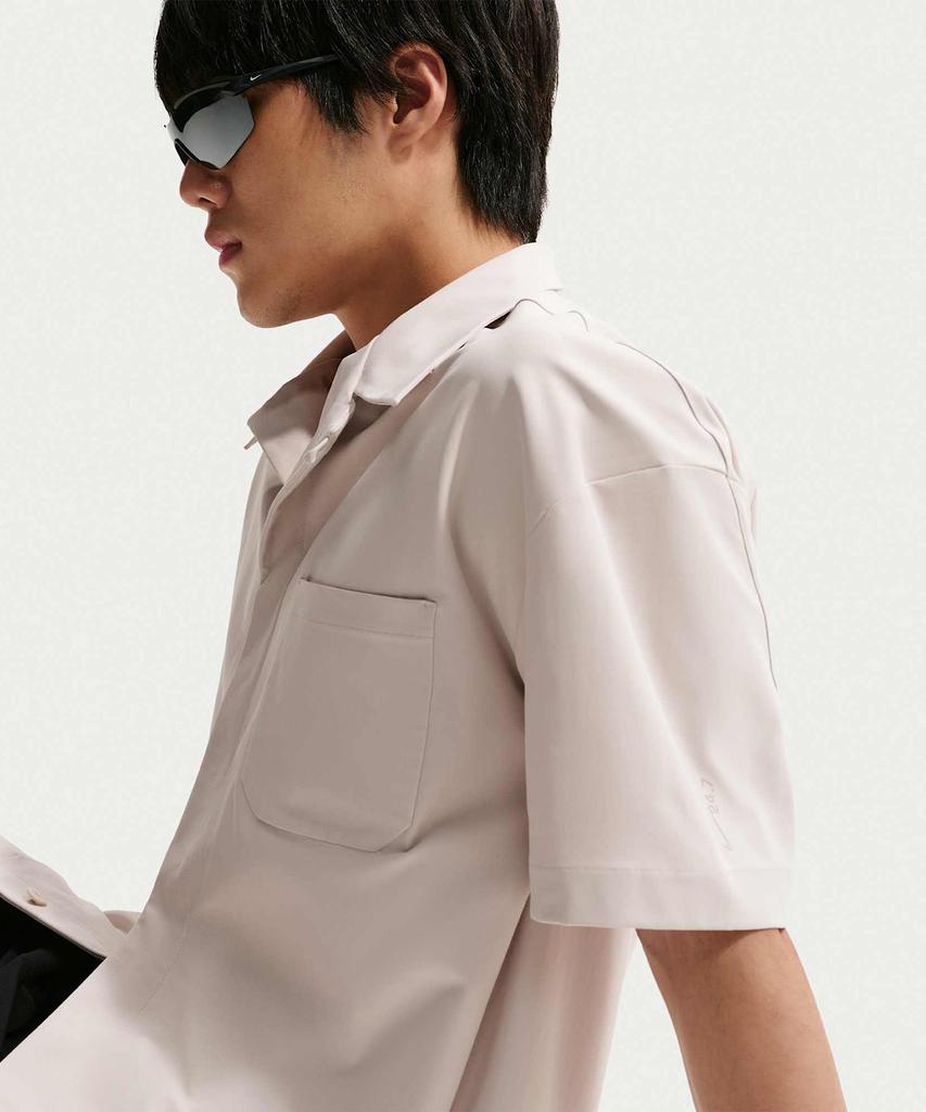 NIKE 24.7 Perfect Stretch Dry Fit Uv Button-Up Shirt M - Light Orewood Brown:Sail:Light Iron Ore / If2735-104