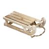 ECD Germany Wooden Decorative Sleigh with 25 LEDs, Warm White, 31.5x14.5x10.5 Cm, Brown-Natural