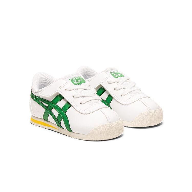 ONITSUKA TIGER Corsair Липучка Нескользящие Низкие Спортивные Повседневные Кроссовки Детские кроссовки Белый Зеленый Желтый 1184A050-100