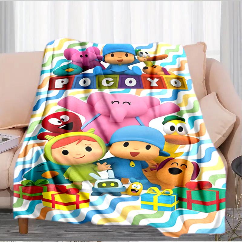 Pocoyo's Colorful Adventure Blanket Suitable for Sofas, Beds, Offices, And Camping - Perfect Gift for Halloween Christmas