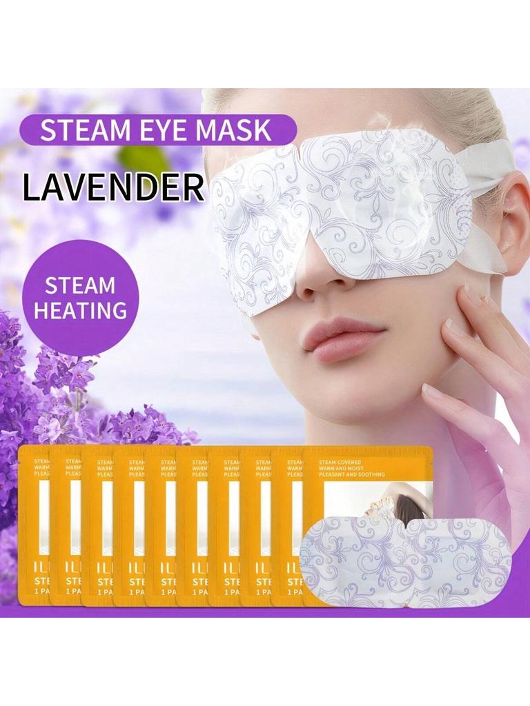 Lavender Steam Eye Mask for Fatigue Relief Heating Eye Mask, Disposable Sleep Hot Compress Facial Mask Eye Mask Essential for Travel