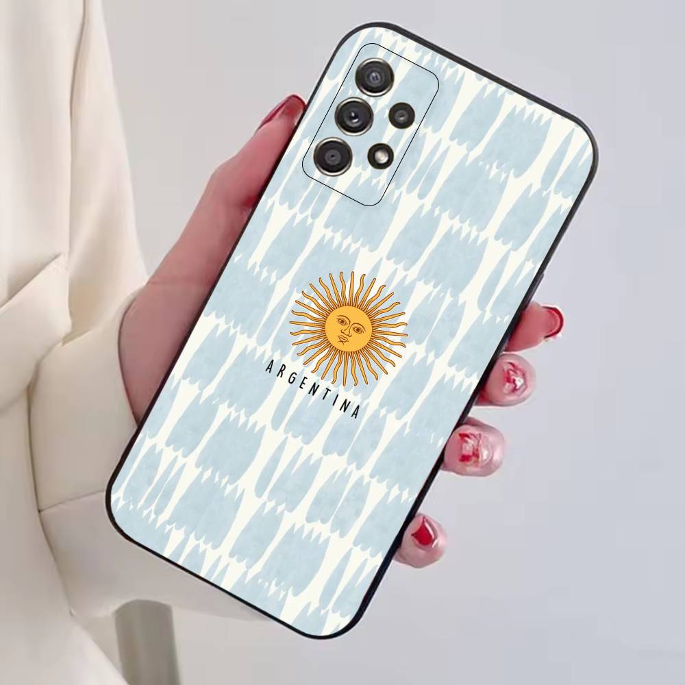 Чехол для телефона с флагом болельщика футбола Аргентины для Samsung S25, S24, S21, S22, S23, S30, Ultra, S20, Plus, Fe, Мягкий силиконовый черный чехол