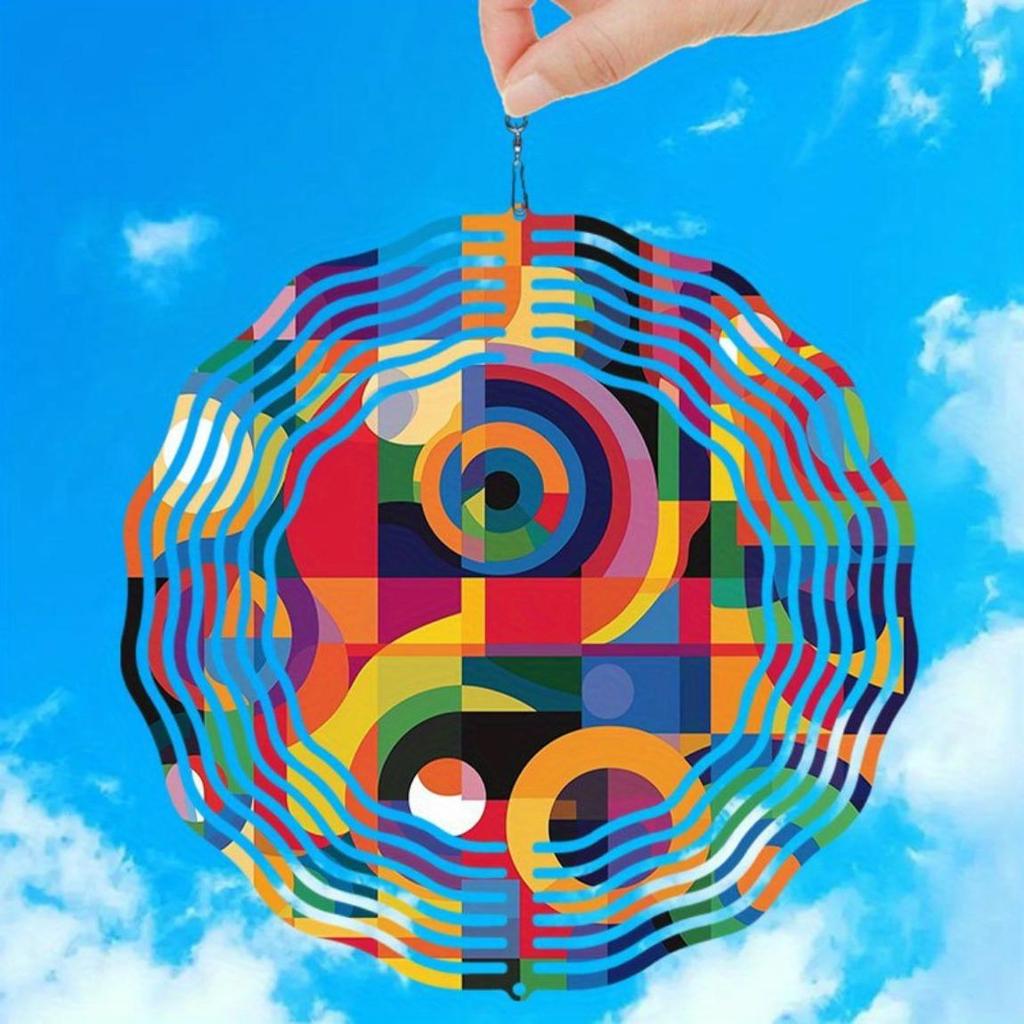 Современный Пэчворк Цветной Арт Ветряная Мельница – Бесконечно Вращающийся Декор для Двора, Сада и Дома на Солнечной Батарее/Аккумуляторе