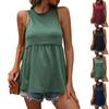 New Summer Casual European And American Babydoll Top Lace Stitching Sleeveless Vest For Women