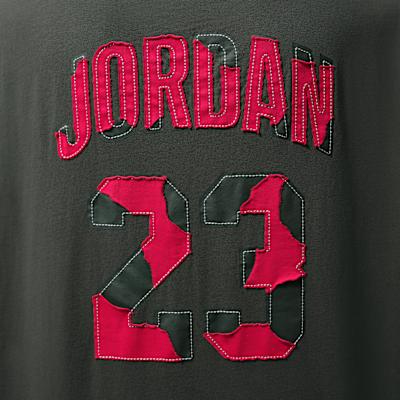 Men's Jordan T-Shirts Men's Dark Green/Red Crew Neck