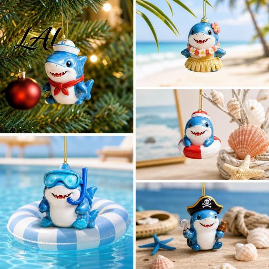 Holiday Countdown Calendar Marine Shark Advent Christmas Acrylic Days Calendar 24 Collectible Activity Figures Hanging