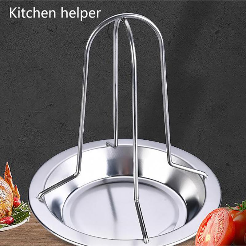 Подставка для гриля для жарки курицы, подставка для жаровни, кухонные уличные инструменты для барбекю, углеродистая сталь, антипригарная тарелка для курицы на гриле