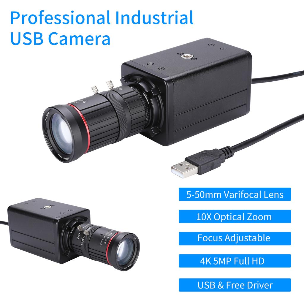 4K HD-камера Компьютерная камера USB-веб-камера 10-кратный оптический зум Ручная фокусировка Автоматическая компенсация экспозиции