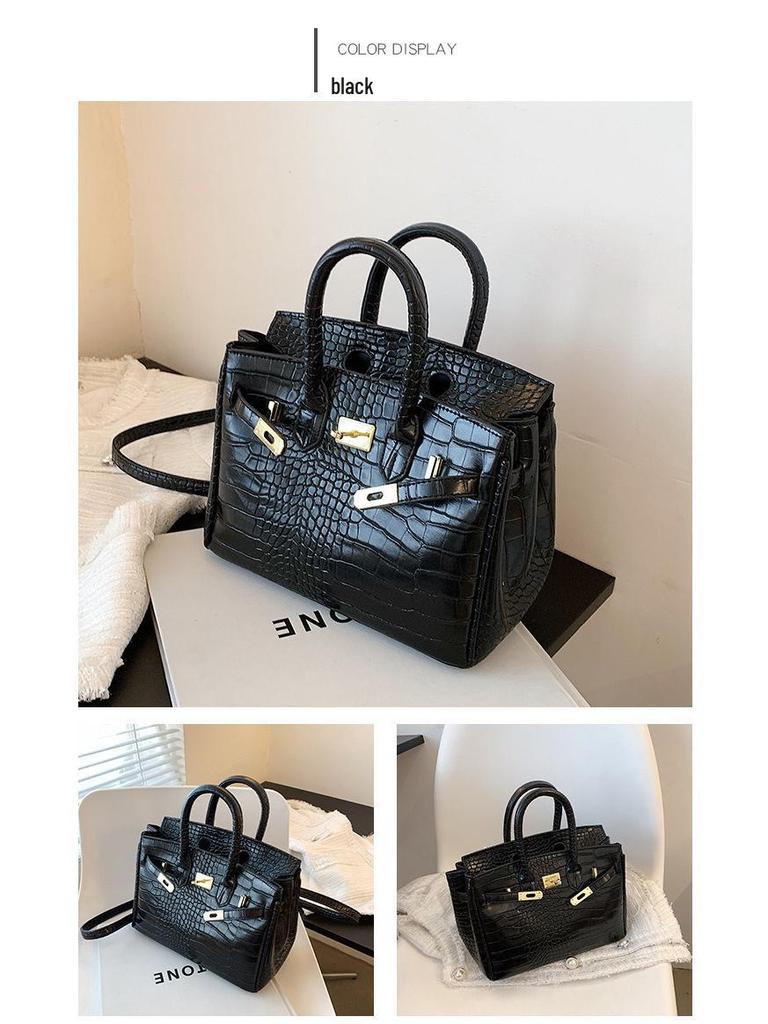 Chic Women's Crocodile Pattern Kelly Bag - Stylish European & American Design