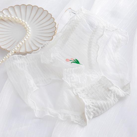 Stylish Lady Briefs Tulips Inside Wearing Super Soft Close Fit Briefs Panties Women Clothes