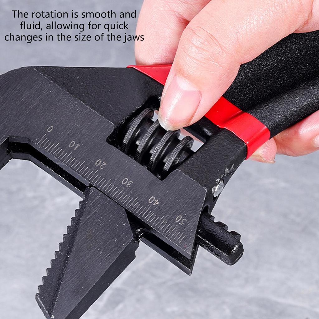 Разводной ключ с большим зевом, стальной гаечный ключ для сантехники в ванной комнате и труднодоступных мест, из высокопрочной легированной стали