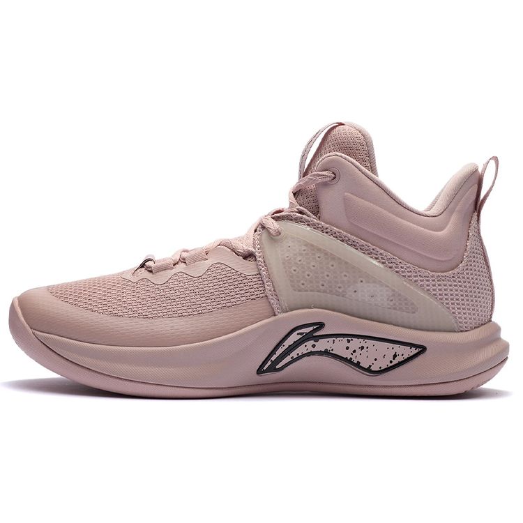Li Ning Flashing Durable Breathable Mid-Top Basketball Shoes Men Basketball Shoes Fog-Rose-Pink ABAR099-3