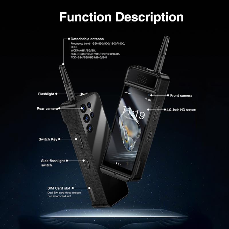 Смартфон W88 Pro в стиле ретро, 4,0 дюйма, Android 12,0, четырехъядерный процессор ОЗУ, 2 ГБ ПЗУ, 16 ГБ, 5500 мАч, Face ID Type-C, мобильный телефон с двумя SIM-картами, 4G