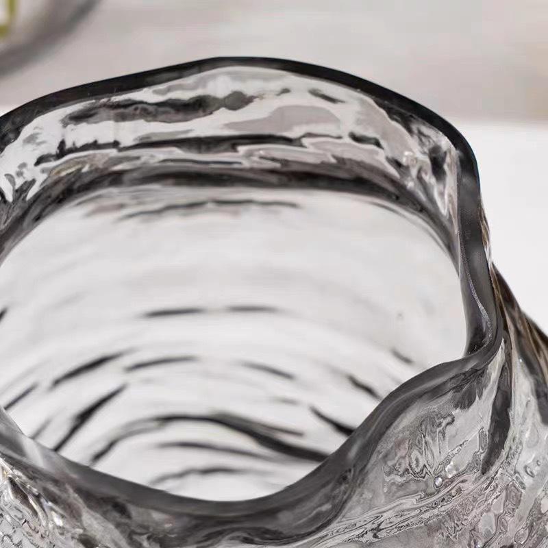 Стеклянная ваза Неправильные линии складок Цветочные композиции Аксессуары Гидропоника Террариум Украшения для дома Аксессуары