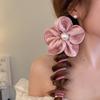 Fabric Flower Pearl Telephone Line Hair Band Fashion Simple Temperament Hair Rope Versatile Headgear Hair Accessories High Sense