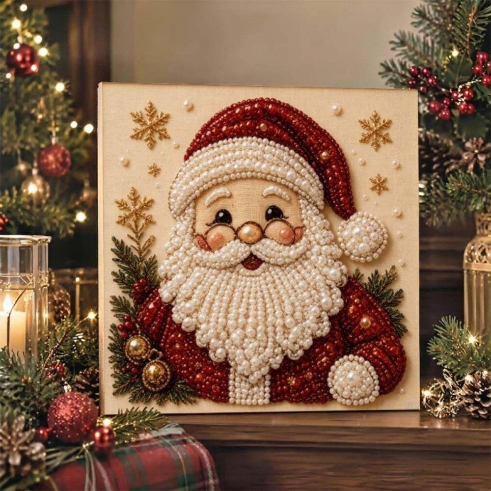 DIY Craft Kit Christmas Diamond Collage 2D Flat Beaded Picture Christmas Decoration
