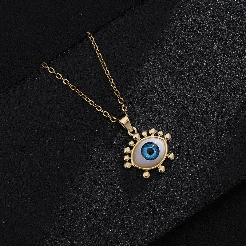 Турецкое ожерелье Lucky Evil Eye, женское 8 стилей, голубые глаза, женское очарование, модная эмалированная цепочка из нержавеющей стали, ожерелье, ювелирное изделие, подарок