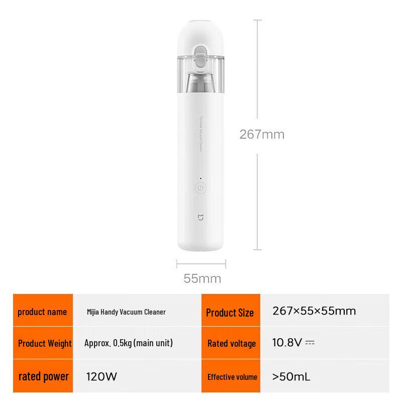 Портативный автомобильный и домашний пылесос Xiaomi Mijia, китайская вилка (адаптер в комплекте)