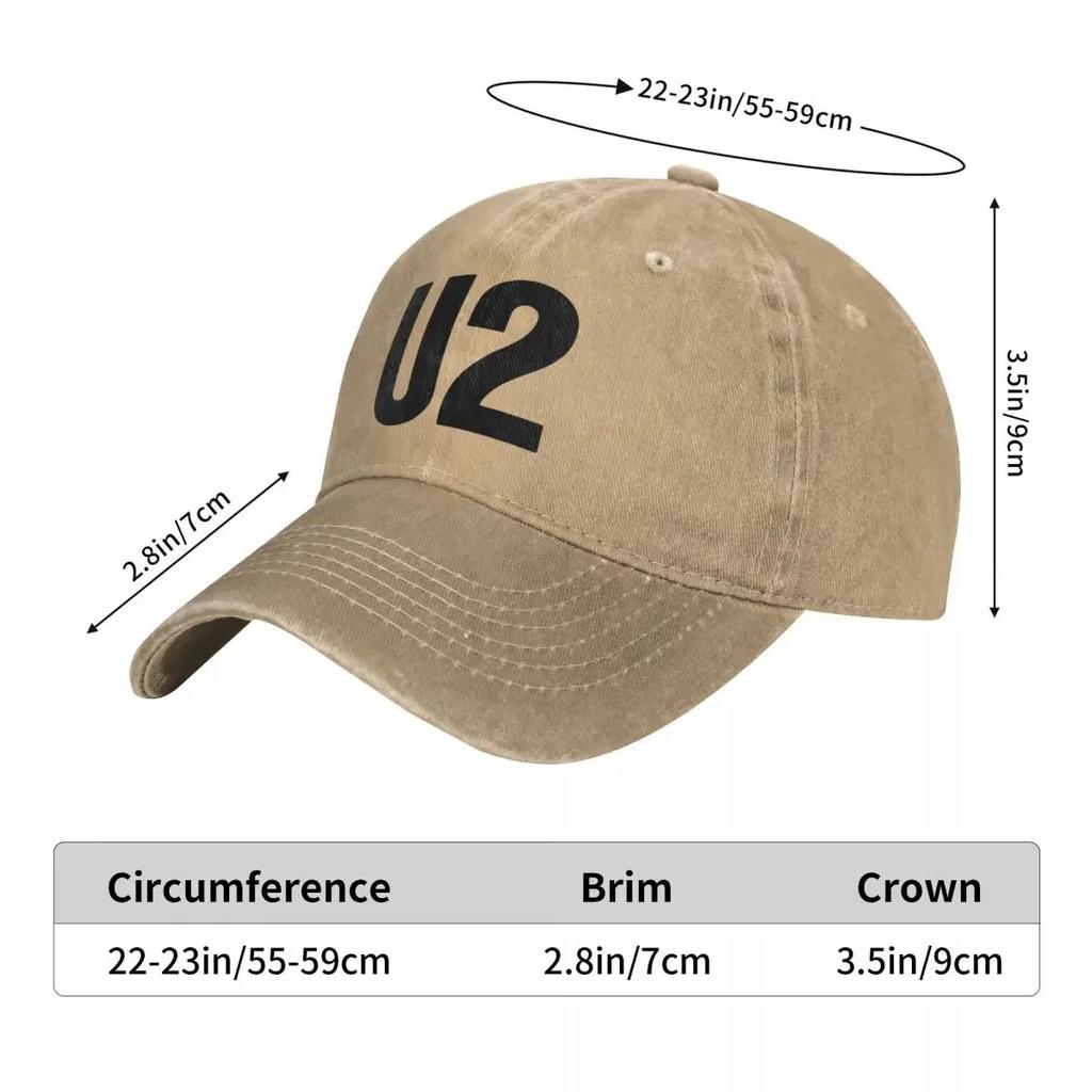 U2 Band Washed Baseball Cap Popular Logo Cute Hip Hop Hats Spring Women Outdoor Custom Baseball Caps
