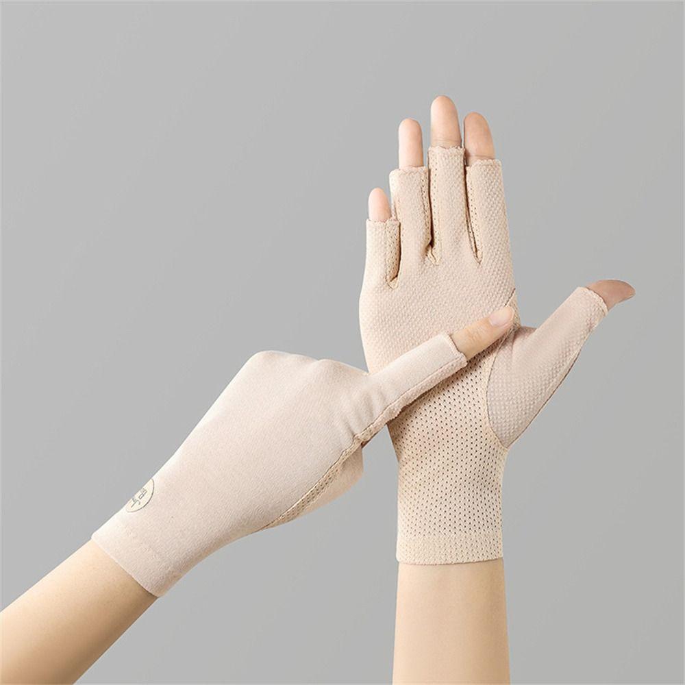 Тонкие перчатки для защиты от солнца, хлопковые варежки с защитой от ультрафиолета, модные перчатки для сенсорных экранов, женские