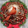 Classic Cardinal Wooden Christmas Sign - Navidad Round Sign for Church Door Wall Hanging Decor - Ideal Christmas Decoration