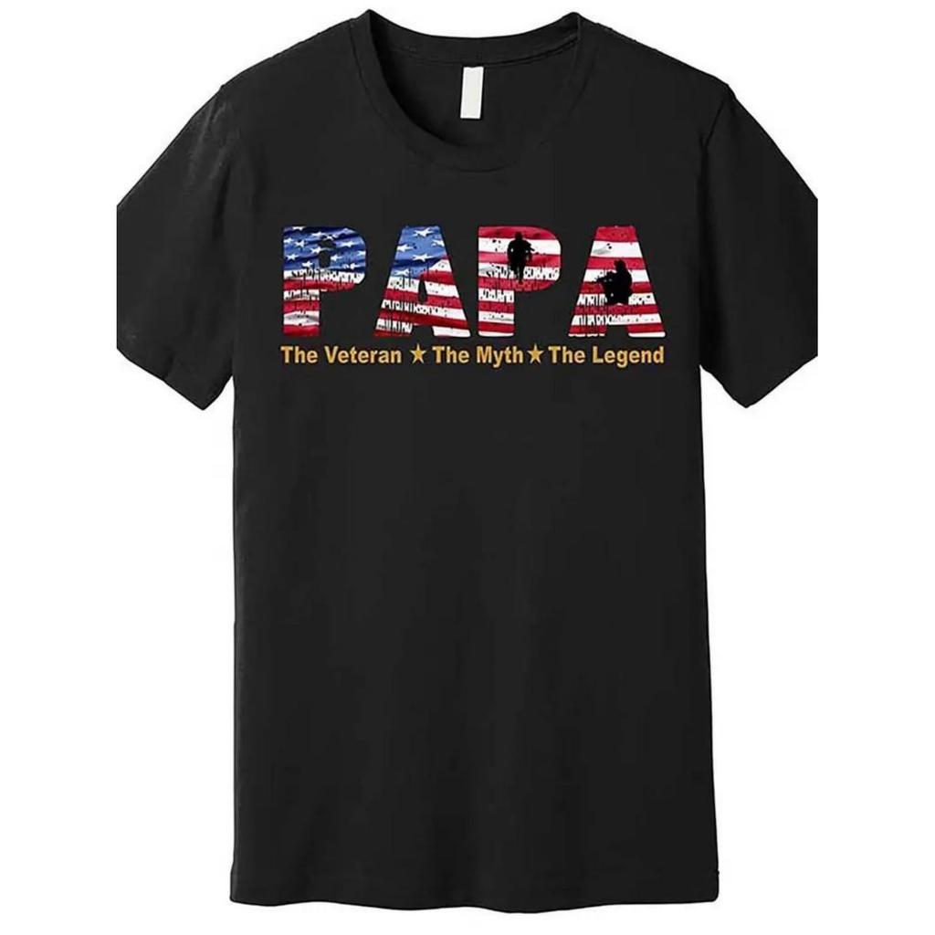 Papa The Veteran The Myth The Legend Premium T-Shirt 563356 Funny Men039;S Short Sl Unisex T-Shirt