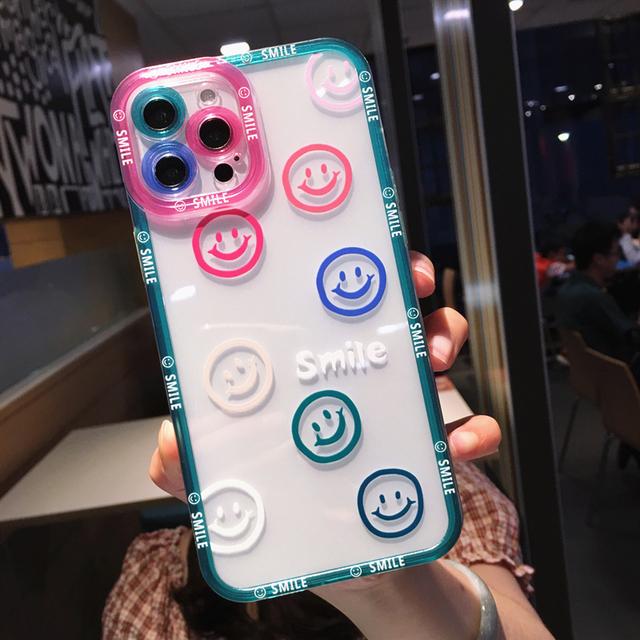 Милый мультяшный смайлик Прозрачный чехол для телефона Для iPhone 14 Pro Max 13 12 11 X XS XR 7 8 Plus SE Пара Прозрачный Мягкий Ударопрочный Чехол