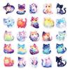 50 Pcs Dreamy Starry Cat Stickers, Creative Cosmic Cartoon Decals for Journal, Luggage, Tech Cases, Unique Christmas Gifts kids