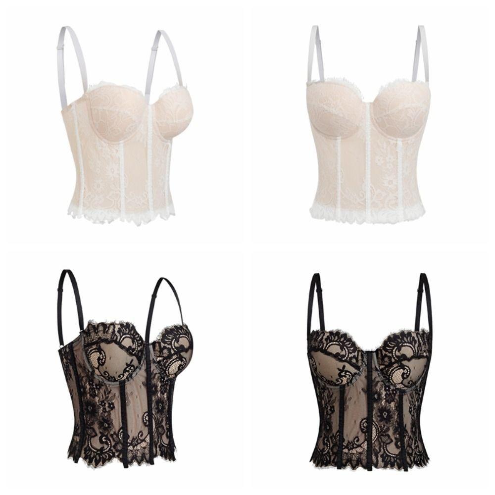 Transparent Lace Corset Slim fit Suspender Vest Spicy Girl Style Crop Tops Ladies