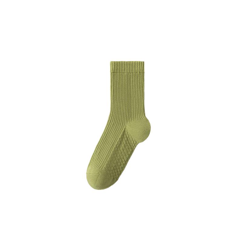 Female Spring and Autumn All Match Solid Color Massage Bottom Comfortable Boneless Antibacterial Sports Tube Socks