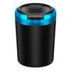 Car Ashtray with Lid Portable Ash Tray with Blue LED Light Mini Car Trash Can Stainless Steel Ashtray for Car Travel Agency