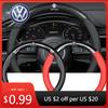 Для VOLKSWAGEN VW Новая Jetta VW Для Volkswagen Кожаное Волокно Автомобильная Накладка на Руль Эмблема Углеродный Защитник Нескользящая Износостойк