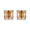 925 Sterling Silver Ascher Cut 2ct Colorful Moissanite 100 %Passed Test Diamond Stud Earrings For Women Men