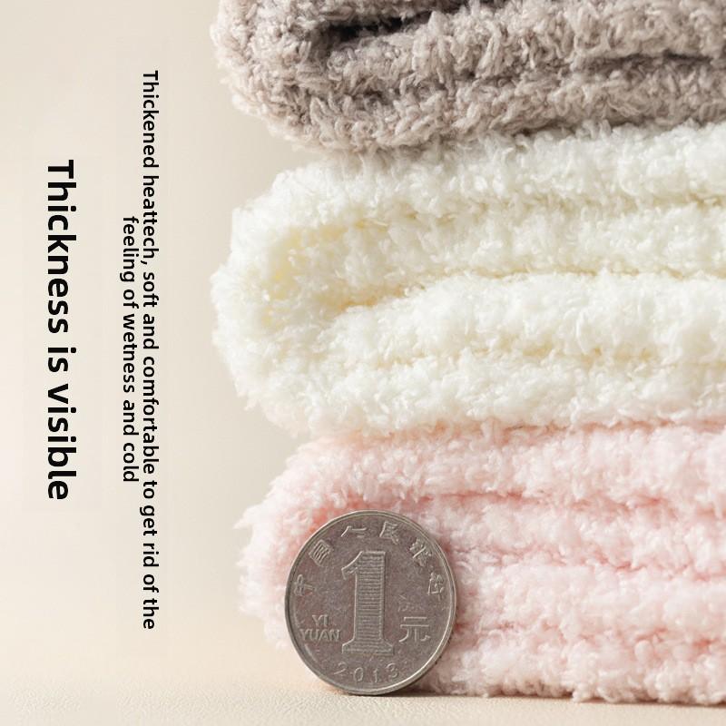 Носки из кораллового флиса, Женские осенне-зимние носки для сна, Теплые и не линяющие носки до середины икры, Толстые носки