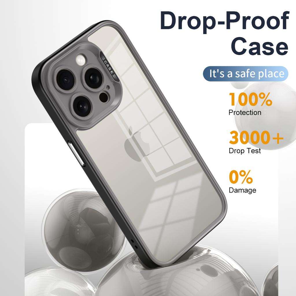 Luxury Hybrid Shockproof Armor Camera Protection Case For iPhone 15 Plus 14 13 12 Pro Max Transparent Hard Acrylic Back Cover