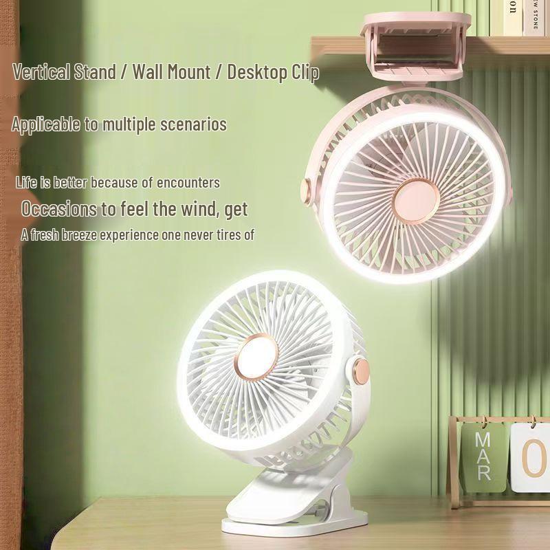 F70 Clip-On Fan with Night Light for Home, Dorm, and Outdoor Use