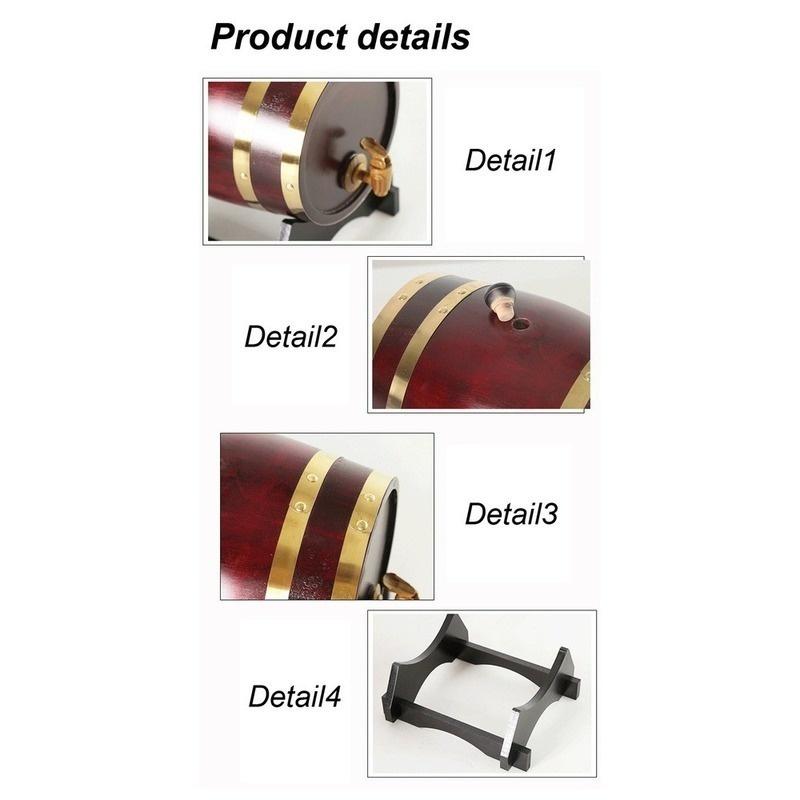 Дубовая бочка емкостью 1,5 л, 3 л, со встроенным вкладышем из алюминиевой фольги для хранения собственного виски, пива, вина, бурбона, бренди и многого другого