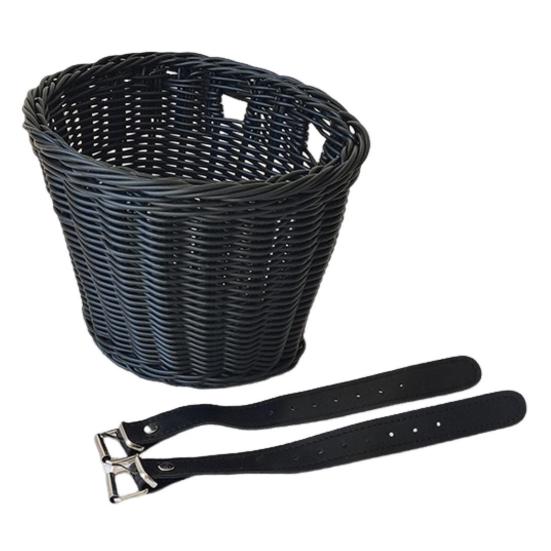 Велосипедная корзина большой вместимости, прочная, грузоподъемная, универсальная, простая в установке, плетеная вручную, имитация ротанга, велосипедная